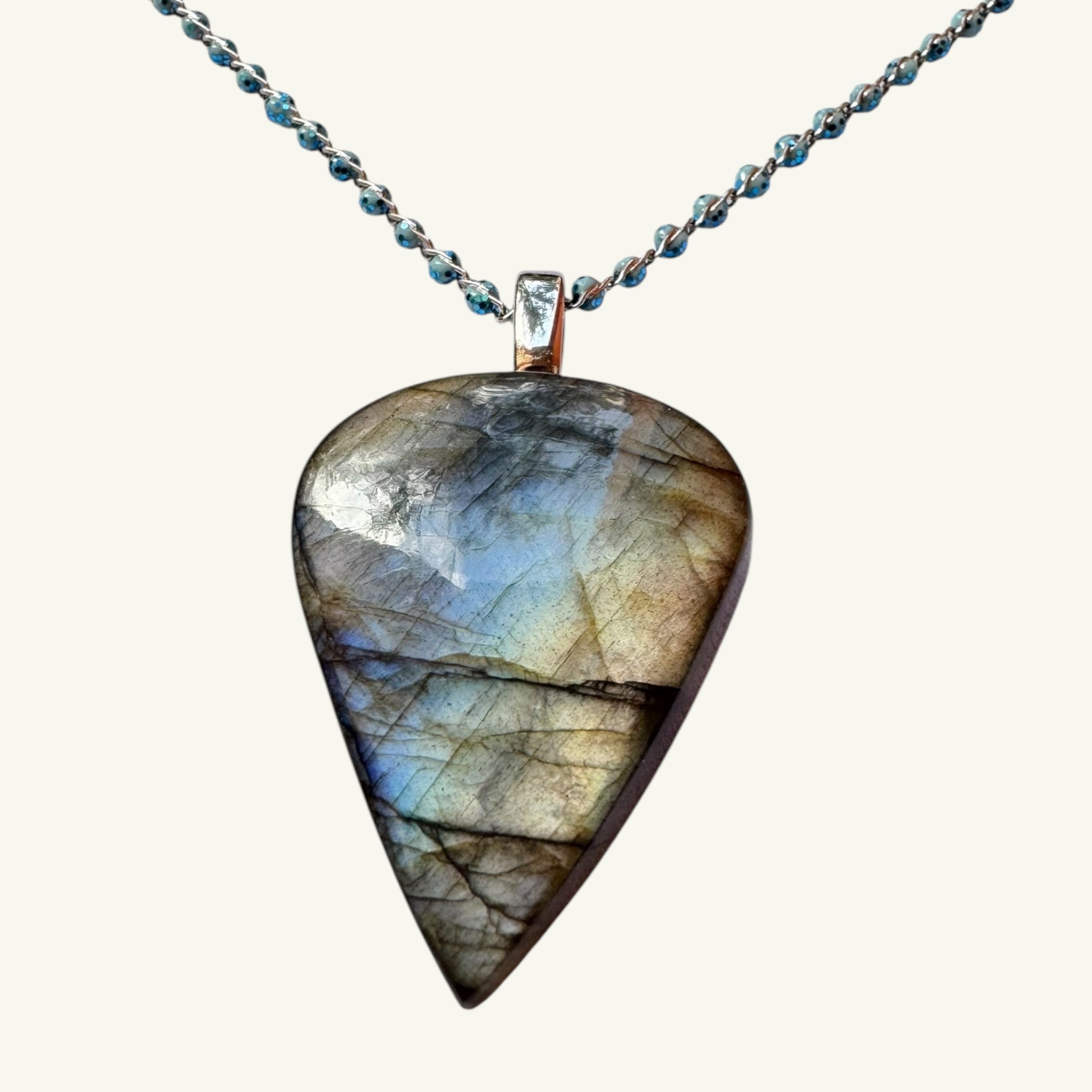 Collana labradorite 35x25 mm Sharifa Crystals